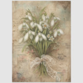 Vintage-inspired Snowdrop Bouquet Decoupage  薄葉紙 (正面)