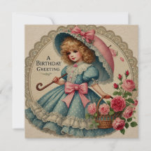 Vintage-Inspired Watercolor Birthday Card – Retro