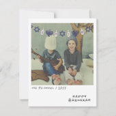 Vintage Instant Photo Blue/White Hanukkah Garland シーズンカード (正面)