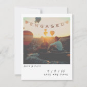 Vintage Instant Photo Engagement Announcement Card シーズンカード (正面)