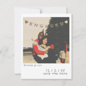 Vintage Instant Photo Engagement Announcement Card シーズンカード (正面)
