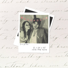 Vintage Instant Photo Engagement Announcement Card シーズンカード