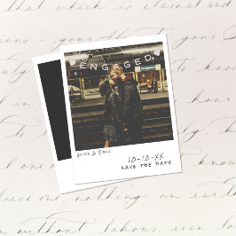 Vintage Instant Photo Engagement Announcement Card シーズンカード