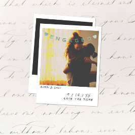 Vintage Instant Photo Engagement Announcement Card シーズンカード