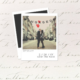 Vintage Instant Photo Engagement Announcement Card シーズンカード