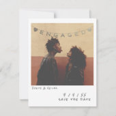 Vintage Instant Photo Engagement Announcement Card シーズンカード (正面)