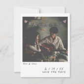 Vintage Instant Photo Engagement Announcement Card シーズンカード (正面)