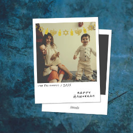 Vintage Instant Photo | Gold Hanukkah Garland シーズンカード