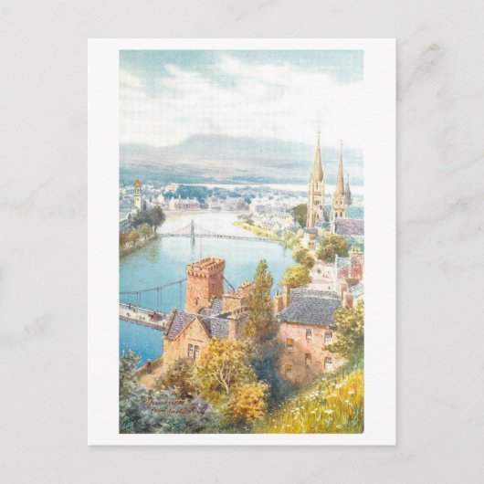 Vintage Inverness from Castle Hill, Scotland ポストカード (正面)