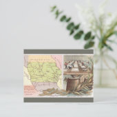 Vintage Iowa Map ポストカード (スタンド正面)