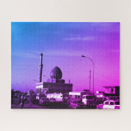 Vintage Iraq Baghdad Buniya Mosque ジグソーパズル (横)