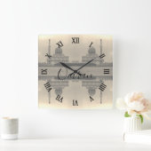 Vintage Iraq Baghdad Buniya Mosque スクエア壁時計 (ホーム)