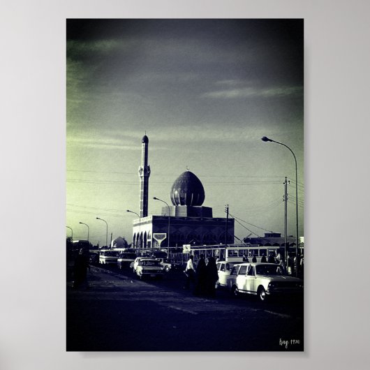 Vintage Iraq Baghdad Buniya Mosque ポスター (正面)