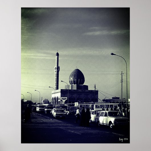 Vintage Iraq Baghdad Buniya Mosque ポスター (正面)