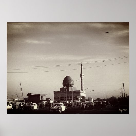 Vintage Iraq Baghdad Buniya Mosque ポスター (正面)
