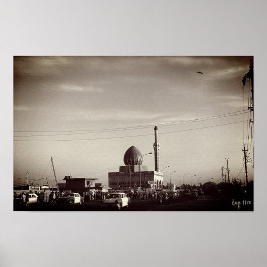 Vintage Iraq Baghdad Buniya Mosque ポスター (正面)