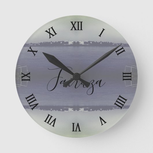 Vintage Iraq Baghdad forat river  ラウンド壁時計 (正面)