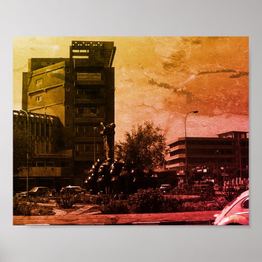 Vintage Iraq baghdad fountain ポスター (正面)
