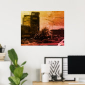 Vintage Iraq baghdad fountain ポスター (ホームオフィス)