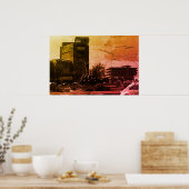 Vintage Iraq baghdad fountain ポスター (キッチン)