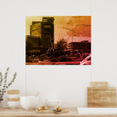 Vintage Iraq baghdad fountain ポスター (キッチン)