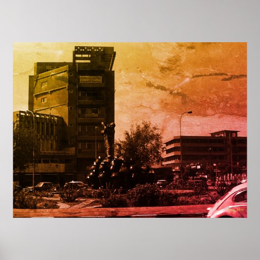 Vintage Iraq baghdad fountain ポスター (正面)