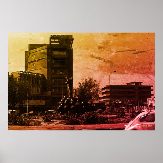 Vintage Iraq baghdad fountain ポスター (正面)