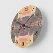 Vintage Iraq Baghdad fountain ラウンド壁時計 (傾斜)