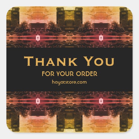 Vintage Iraq Baghdad fountain 1970 スクエアシール (正面)