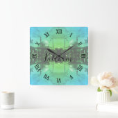 Vintage Iraq Baghdad Gas station at mosque スクエア壁時計 (ホーム)