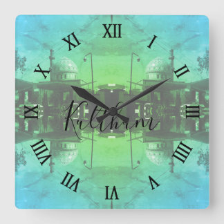 Vintage Iraq Baghdad Gas station at mosque スクエア壁時計