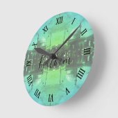 Vintage Iraq Baghdad Gas station at mosque ラウンド壁時計 (傾斜)