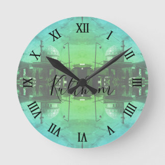 Vintage Iraq Baghdad Gas station at mosque ラウンド壁時計