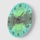 Vintage Iraq Baghdad Gas station at mosque ラージ壁時計 (傾斜)