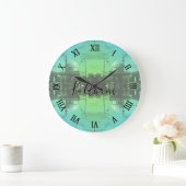 Vintage Iraq Baghdad Gas station at mosque ラージ壁時計 (ホーム)