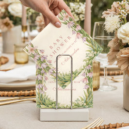 Vintage Iris And Bellflower Botanical Baby Shower スタンダードカクテルナプキン