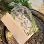 Vintage Iris Stained Glass Effect Wedding  アクリル招待状