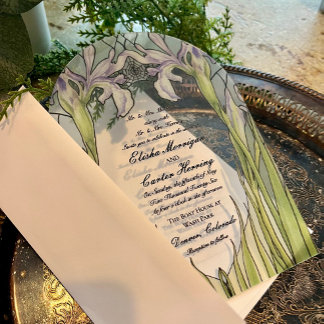 Vintage Iris Stained Glass Effect Wedding アクリル招待状