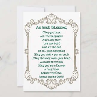 Vintage Irish Blessing St. Patrick’s Day Greeting シーズンカード