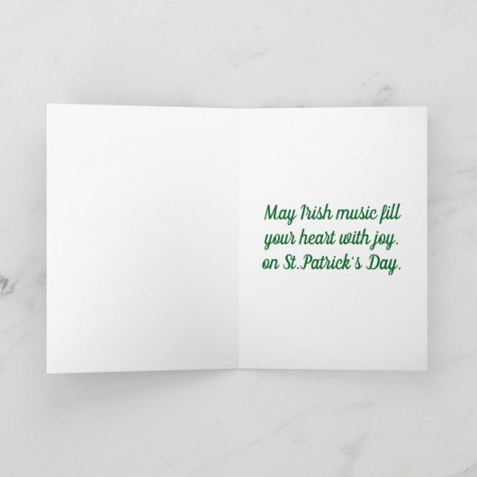 Vintage Irish Harp Greeting Card カード (内部)