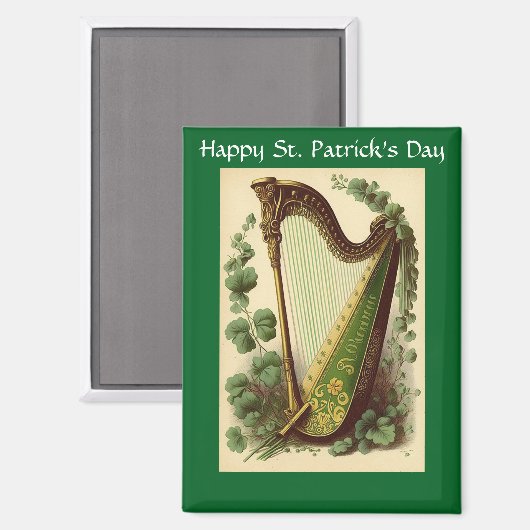Vintage Irish Harp Magnet マグネット (正面/裏面)