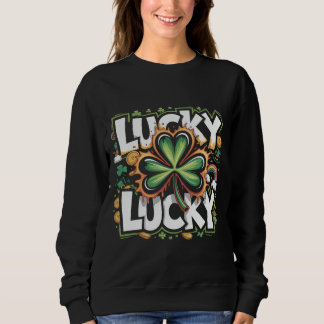 Vintage Irish Luck T-Shirt St Patricks Day, Distre スウェットシャツ