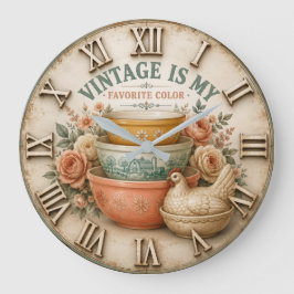 Vintage Is My Favorite Color Farmhouse Mixing Bowl ラージ壁時計