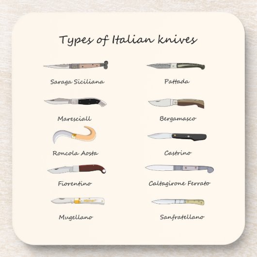 Vintage Italian Knives Pattern  コースター (正面)