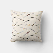 Vintage Italian Knives Pattern Throw Pillow クッション (正面)