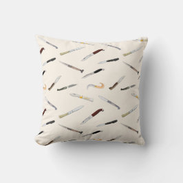 Vintage Italian Knives Pattern Throw Pillow クッション