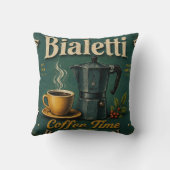 Vintage Italian Moka Pot Coffee Kitchen Espresso クッション (裏面)