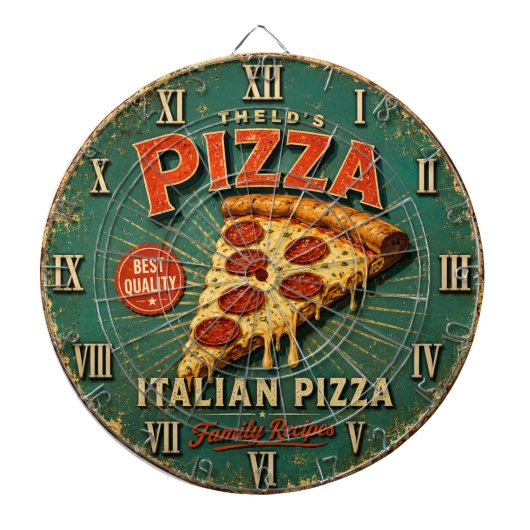 Vintage Italian Pizza ダーツボード (正面)