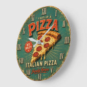 Vintage Italian Pizza ラージ壁時計 (傾斜)