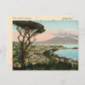 Vintage Italy, Bay of Naples and Vesuvius ポストカード (正面/裏面)